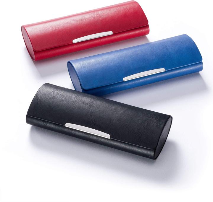 Only-Bags.Store Grosses Hartschalenbrillenetui Farbe mit Chromapplikation