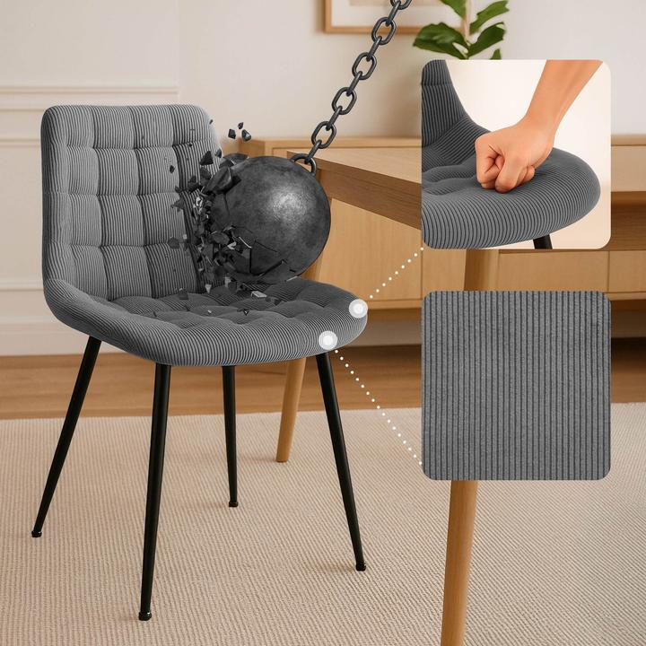 Actual product image CLP Sardna dining chair upholstered in corduroy with backrest