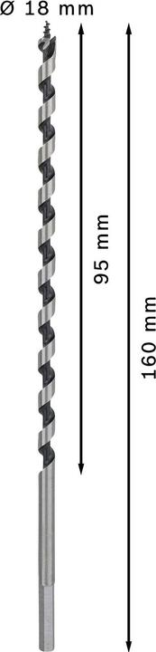 Actual product image Bosch Professional Zubehör PRO Wood Wood auger bit, 7 x 170 x 235 mm (5.6 mm)