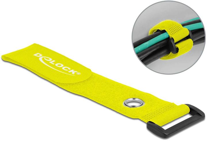 Image du produit Delock Serre-câbles velcro avec boucle et oeillet de fixation L 280 x l 38 mm jaune 3 pièces (Serre-câbles velcro, 280 mm, 3 pcs)