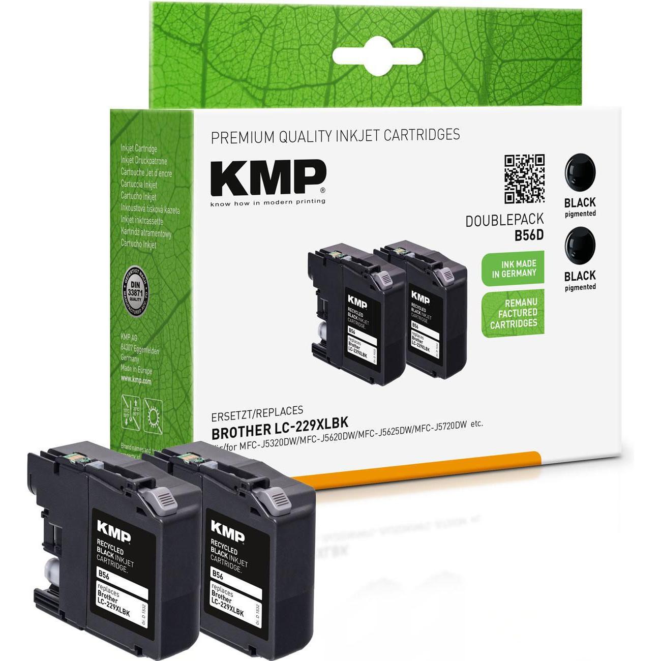 Thumbnail - KMP, Druckerpatrone, Tinte ersetzt HP62 (C2P04AE) (BK)