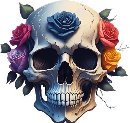 Produktbild Bügelbilder Bügelbild Skull Roses (1 x)