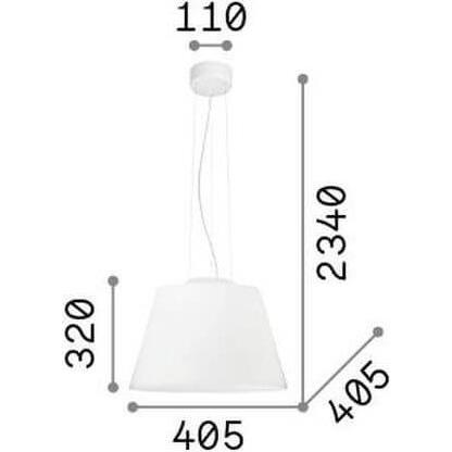 Thumbnail - Ideal lux, Pendelleuchte, CYLINDER Pendelleuchte E27 ⌀405mm dimmbar Weiss 025438 (E27)