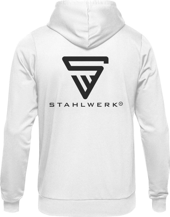 Actual product image Stahlwerk Hoodie hooded sweater hoodie with zipper in white size M (M)