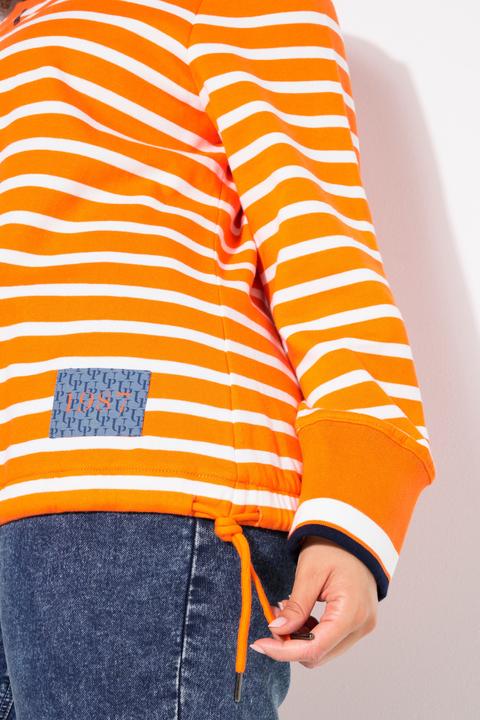 Produktbild Ulla Popken Sweatshirt, Ringel, Tunnelzug, Rundhals, Langarm (58)