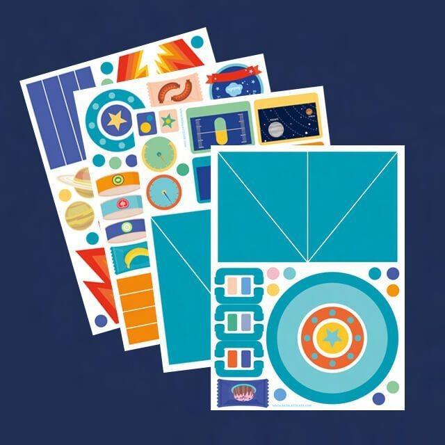 Produktbild CreaDiva Badala Stickerbogen - Rakete