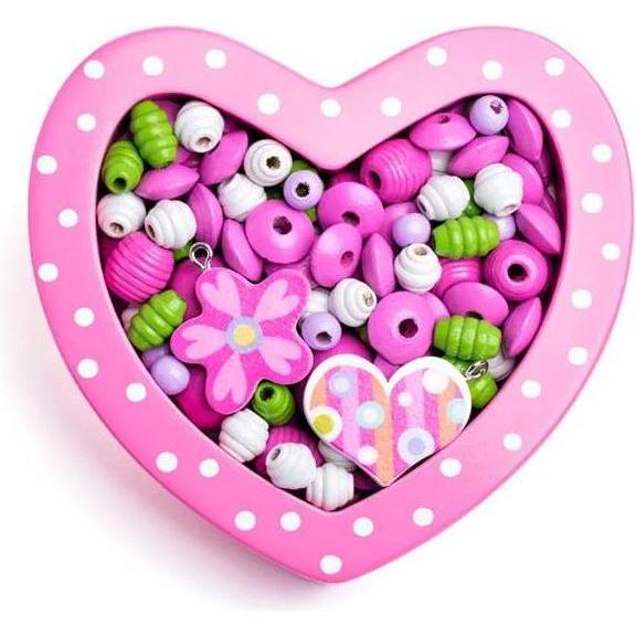 Woody Fädelperlen - kleines rosa Herz (90214)