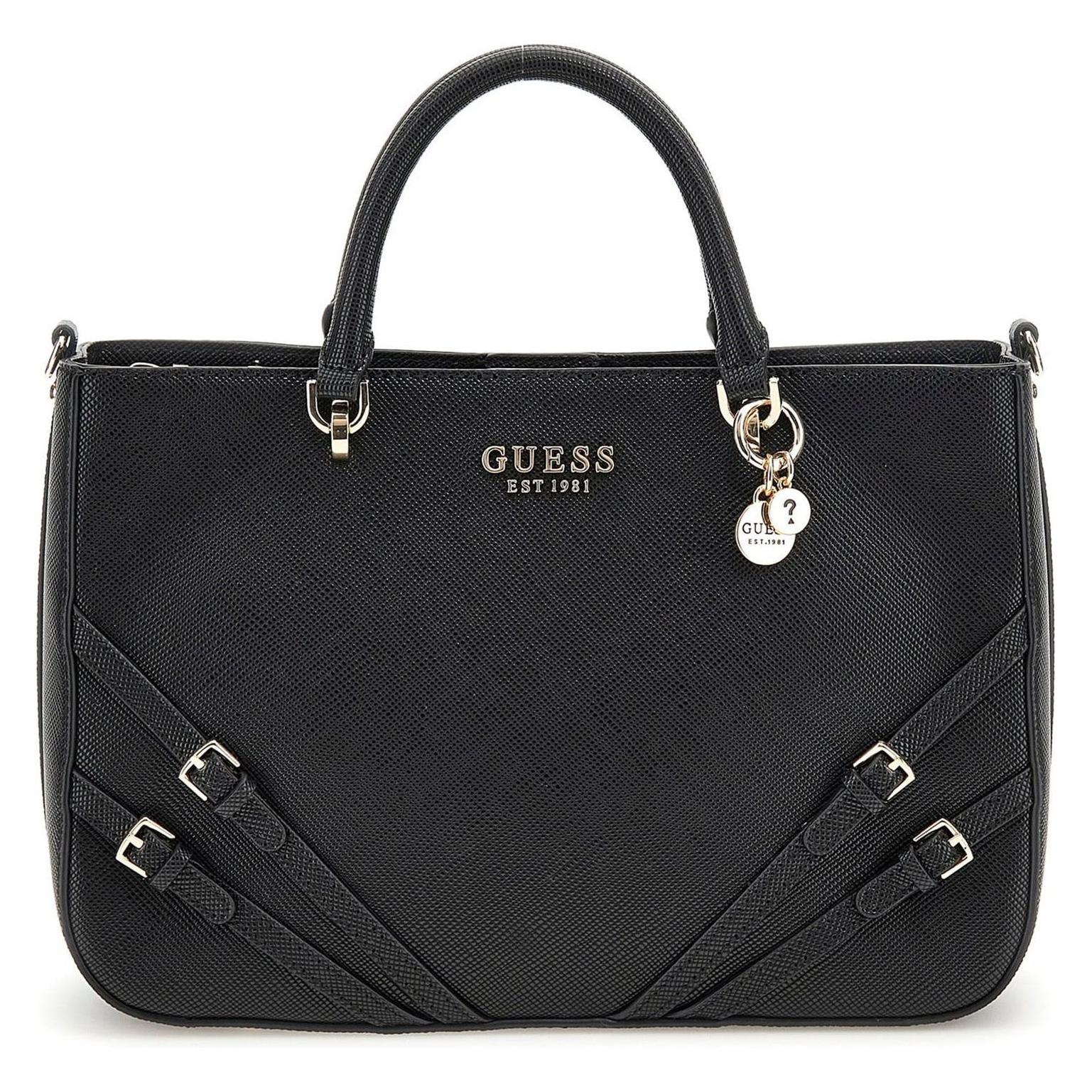 Guess, Damen, Handtasche, Bramina Girlfriend Satchel, Schwarz