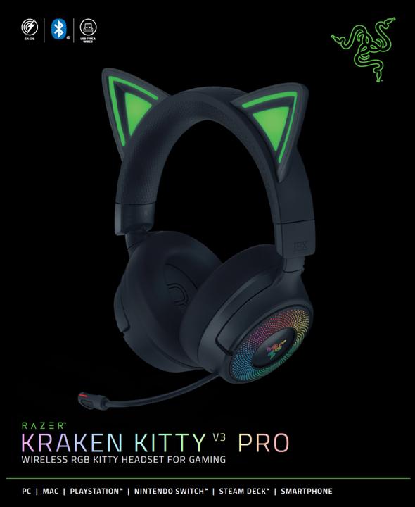 Actual product image Razer Kraken Kitty V3 Pro - Black (Wireless)