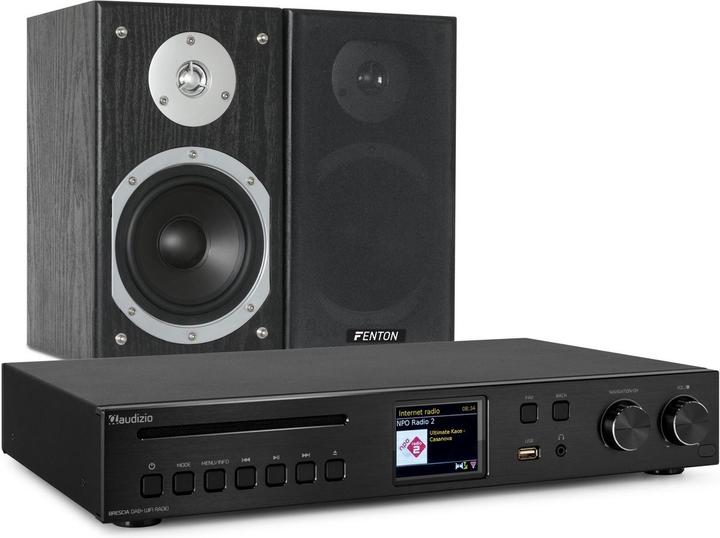 Actual product image DAB radio met Bluetooth - Audizio Brescia - Internet radio met wifi, mp3, cd en speakers - Zwart (Bluetooth, CD player, Wi-Fi, Spotify Connect, 2x 60 W)