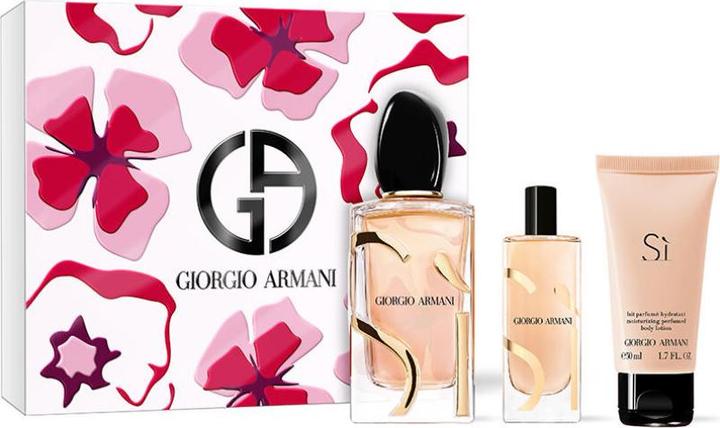 Actual product image Giorgio Armani Armani Si Gift Set - Edp 100 Ml, Edp 15 Ml, And Body Lotion 50 Ml (Fragrance set)