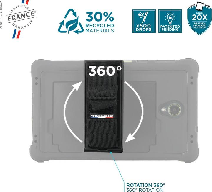 Productafbeelding Mobilis Protech Case 360 Handstrap Kickstand Galaxy Tab Active5 8 (Samsung Galaxy Tab 5)