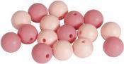 Rayher Perles en silicone, 12 mm ø, rose, 16 pièces