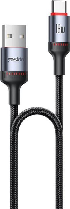 Actual product image Yesido USB-C to USB-C Cable CA183, 60W, 3A, 2m, Black (2 m, 60 W)
