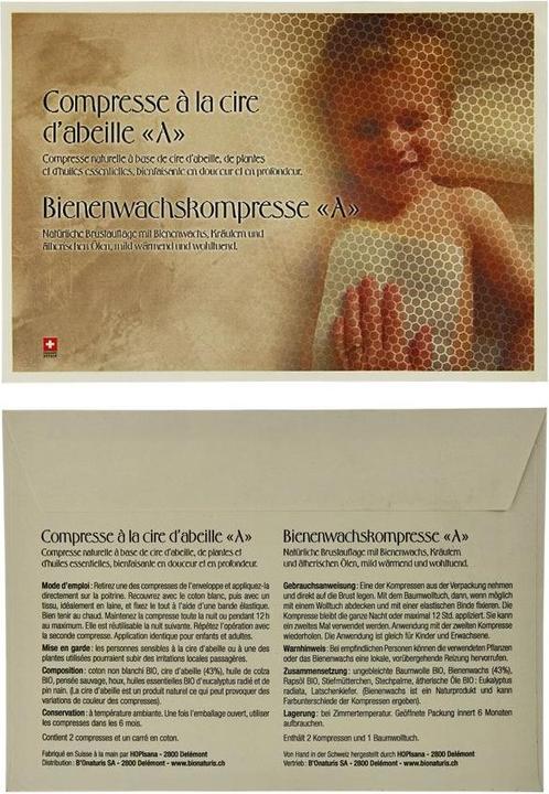 Actual product image Hopisana Beeswax compress for acute coughs, 2 pieces (2 Piece)