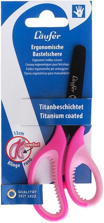 Produktbild Läufer L„ufer Ergonomische Bastelschere, L„nge: 130 mm, pink/rosa (13 cm)