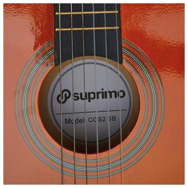 Actual product image Salvador Cortez SUPRIMO CGS2 SB - Gitara klasyczna 4/4 sunburst do nauki (Classical guitar, Body: lime wood, Ceiling: lime wood, Fingerboard: plastic, Frames: Lime wood, Neck: Okoume, Saddle: ABS)