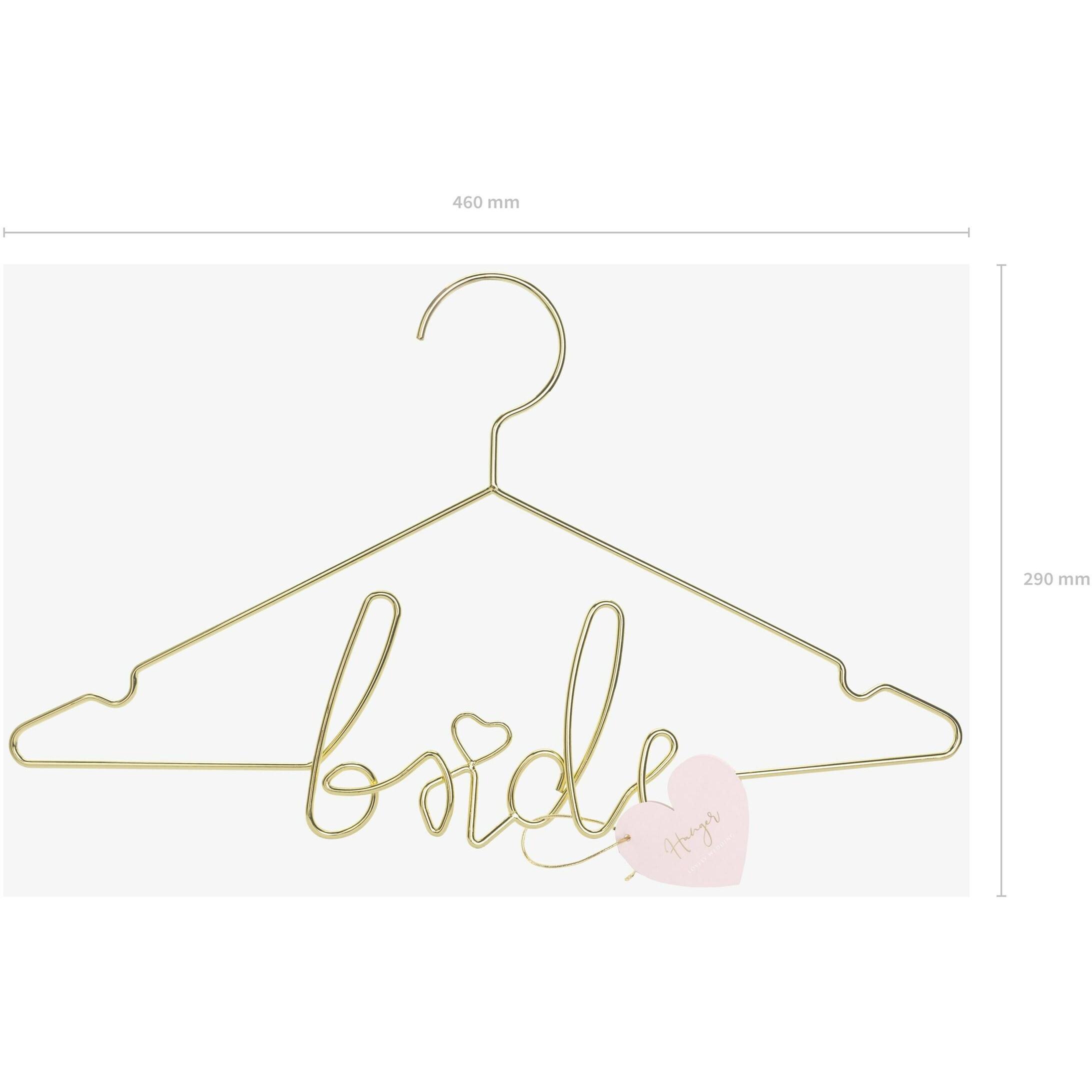 Thumbnail - Partydeco Partyaccessoire Kleiderbügel Bride 45 x 27 cm, Gold