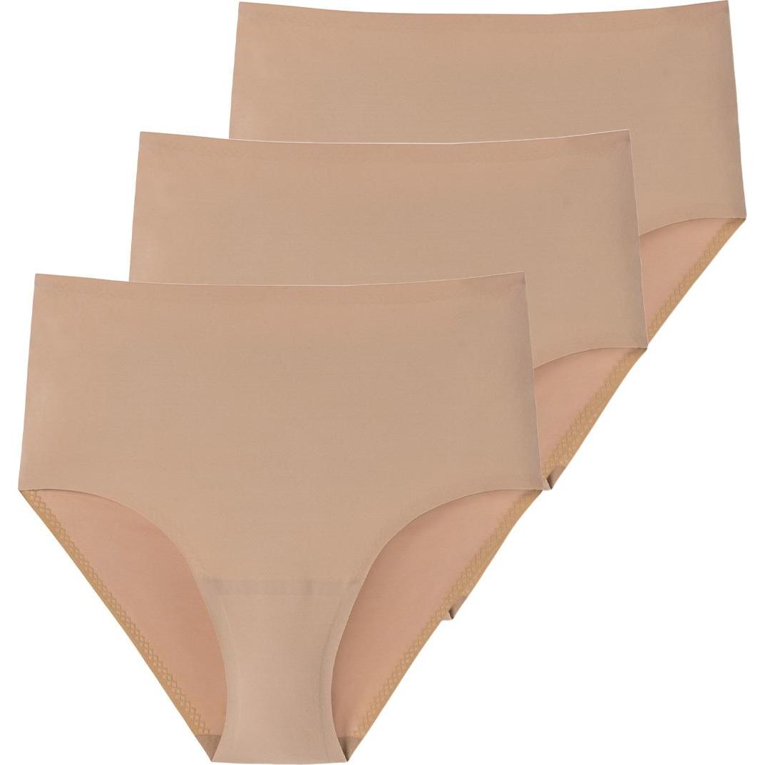 Schiesser, Damen, Unterhosen, 3er Pack Invisible Soft Maxi Slip, Braun, (46, 3er Pack)