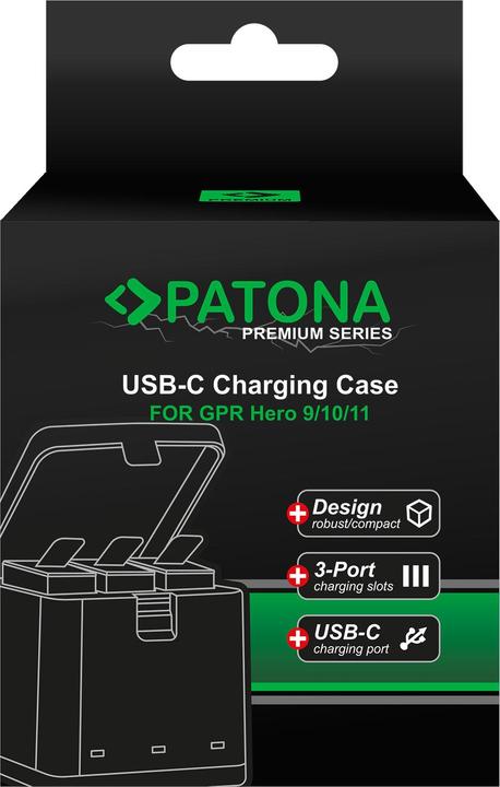 Produktbild Patona Batteries Replacement Triple Charger USB (GoPro Hero 9, Hero 11, Hero 10, Hero 12)