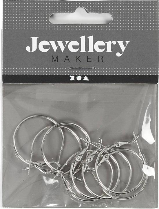 Immagine prodotto Creativ Company Orecchino rotondo, placcato argento 25 mm, 8 pezzi (Metallo)