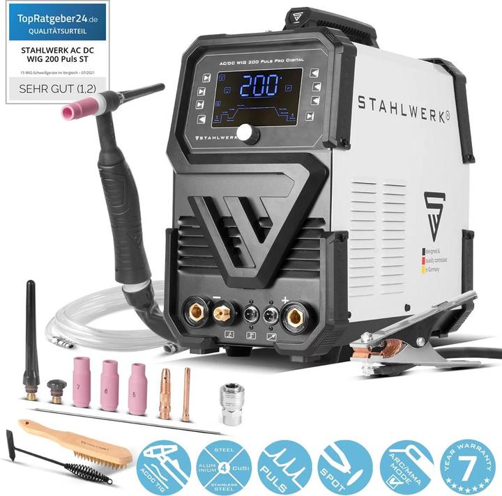 Stahlwerk Shielding gas welder AC/DC TIG 200 Puls Pro Digital Spot 200 A