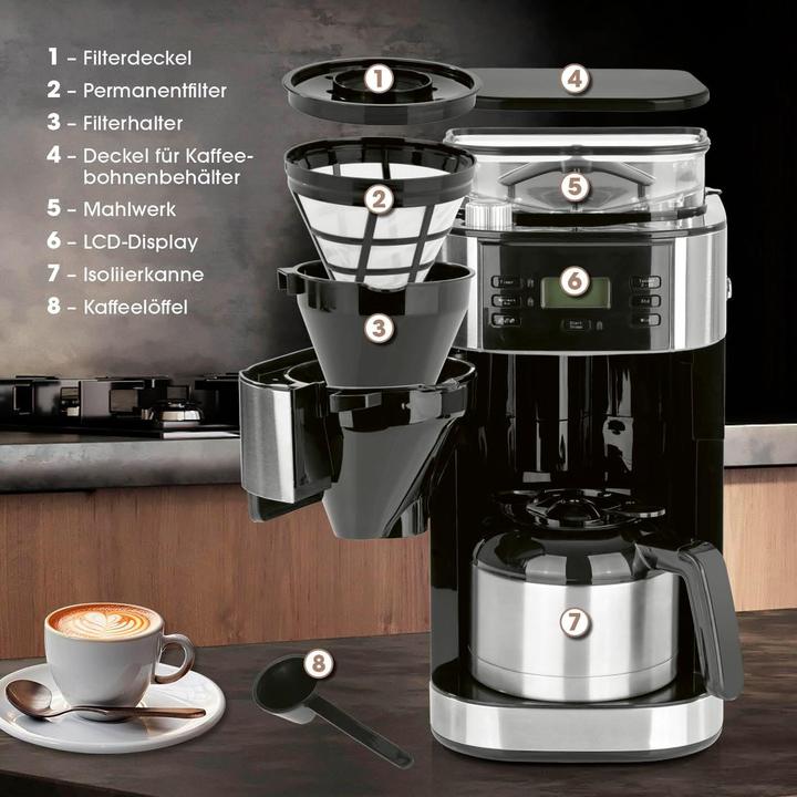 Immagine prodotto Barista Kaffee & Technik Caffettiera a filtro con macinino