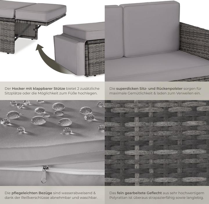 Actual product image tectake Rattan sofa Corfu, variant 2