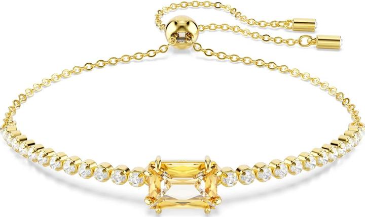 Actual product image Swarovski Matrix Tennis Armband Verschiedene Schliffe Karamell Goldlegierungsschicht (24 cm, Swarovski Metal)