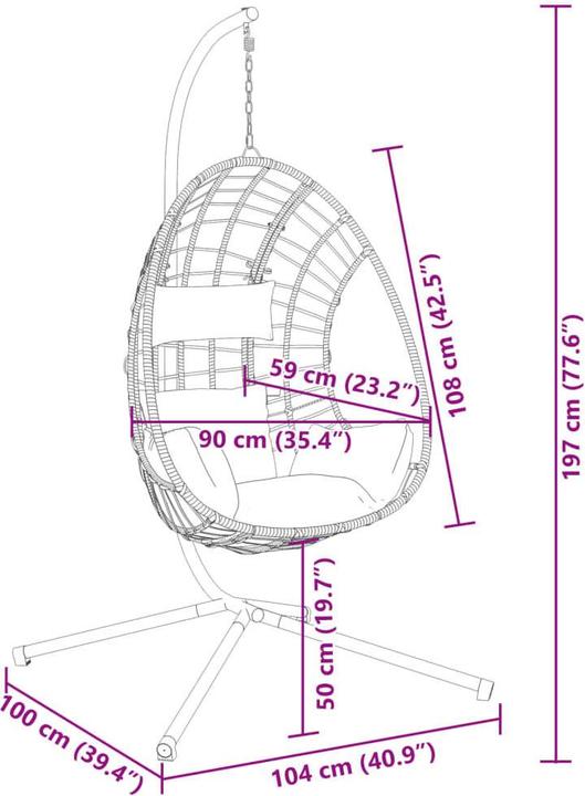Image du produit vidaXL Hängestuhl (150 kg)