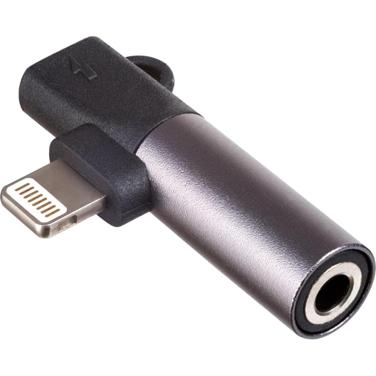 Akyga Adapter AK-AD-63 Lightning (m) / Lightning (f) / Klinke 3,5 mm (Lightning, 3.5mm Klinke), Mobilgerät Adapter, Schw...