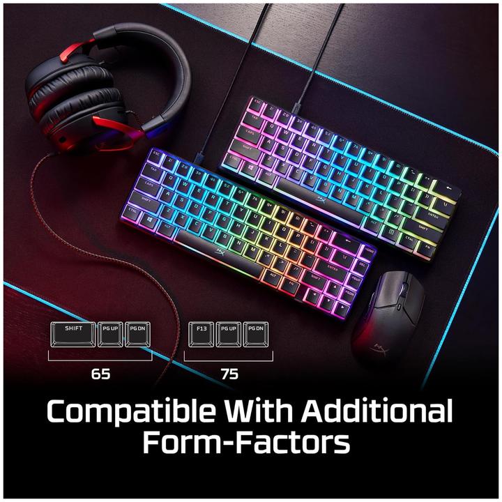 Actual product image HyperX Pudding Keycaps 2 Full 112 PBT Key Set - Black (US Layout) 7G8K1AA