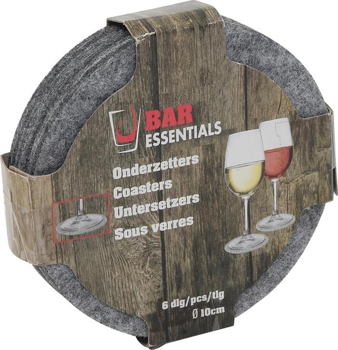neuetischkultur Untersetzer 6 Stk. Filz rund 10 cm grau/schwarz (6 x, Glass coaster)