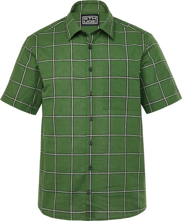 Immagine prodotto Sthuge Hemd, Halbarm, Leinenmix, Karo, Kentkragen, kastiger Fit (L)