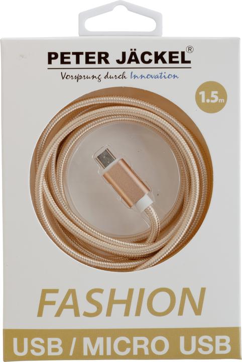 Actual product image Peter Jäckel FASHION 1.5m USB Data Cable Gold for Micro-USB with sync and charge function (1.50 m)