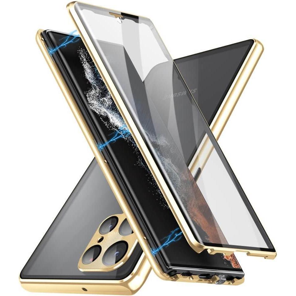 Thumbnail - Cover-Discount Magnetische Schutzhülle mit Panzerglas gold (Samsung Galaxy S24 Ultra), Smartphone Hülle, Gold