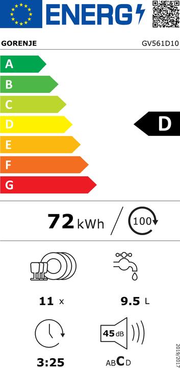 Energy Label Gorenje GV 561D 10