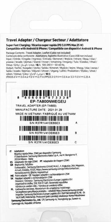 Productafbeelding Samsung EP-TA800 (25 W)