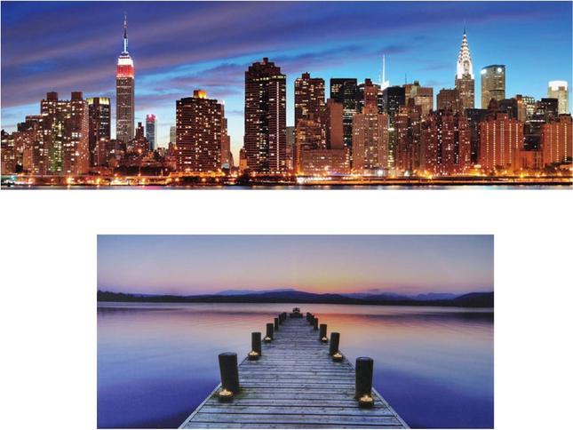 Produktbild Swisshandel24 LED-Pinnwand, Pinboard Memoboard Leuchtbild, Timer - 120x40cm New York (Pinnwand, 120 x 40 cm)