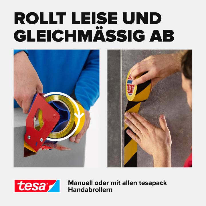 Produktbild tesa UNIVERSAL Signal Markierungsband, selbstklebendes PP Warnband zur permanenten Markierung (50 mm)