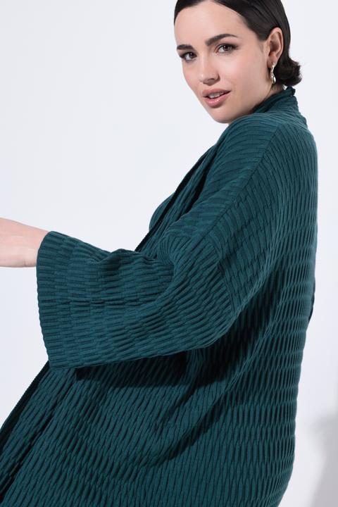 Produktbild Ulla Popken Strickjacke, Strukturstrick, Oversized, V-Ausschnitt, 3/4-Arm (58)