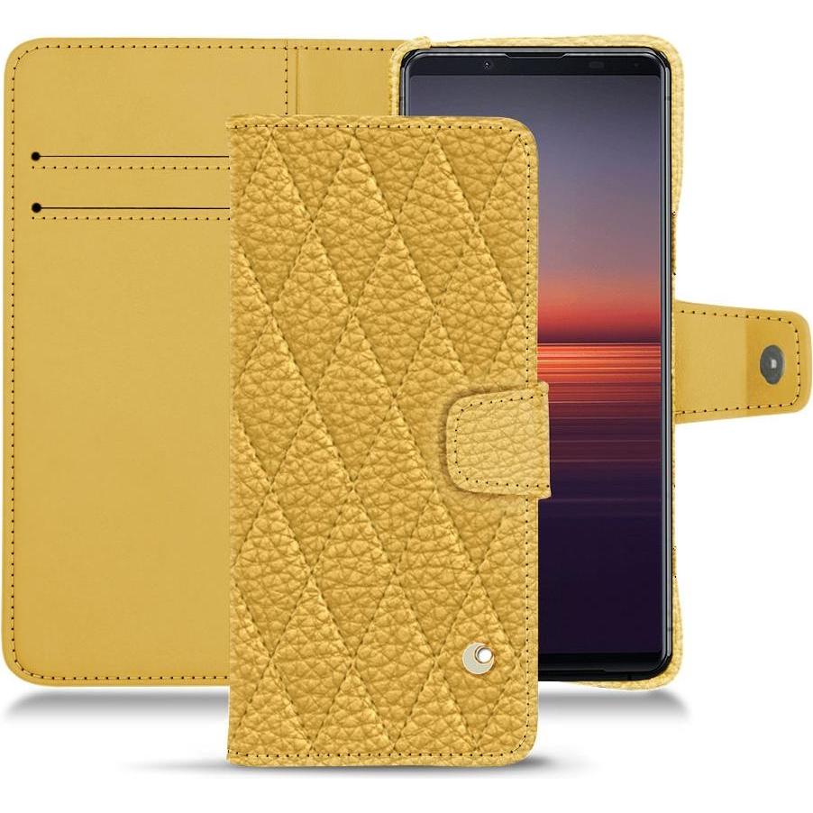 Noreve Lederschutzhülle Wallet (Sony Xperia 5 II), Smartphone Hülle, Orange