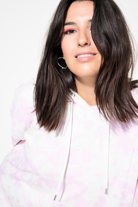 Immagine prodotto Studio Untold Maglia dal taglio squadrato con cappuccio, batik e orlo non rifinito (42, 44)