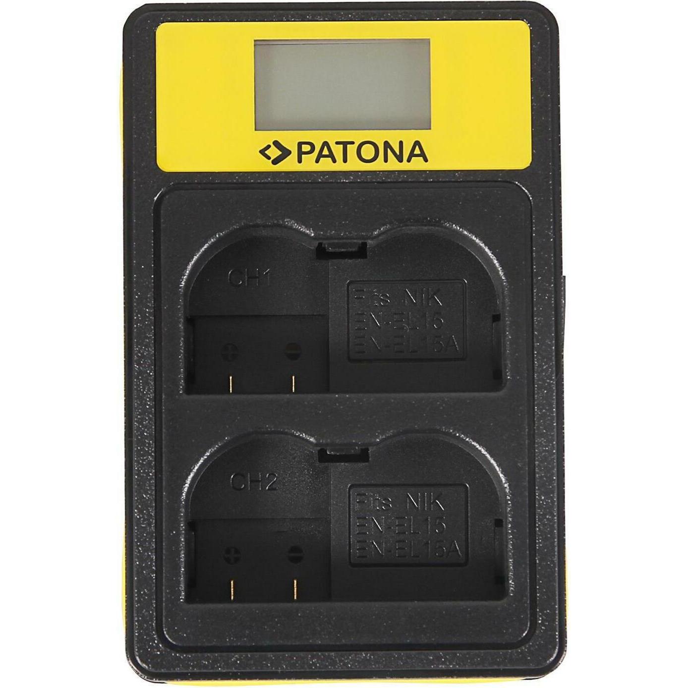 Thumbnail - Patona Smart Dual (Ladegerät), Kamera Stromversorgung, Schwarz, Gelb