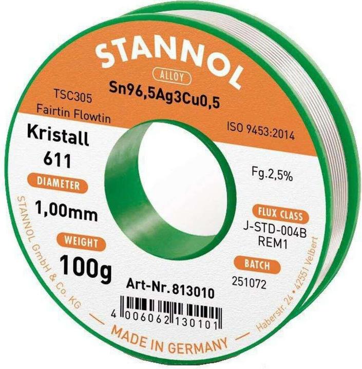 Stannol Filo per saldatura 611 2,5% Ø 1,0 (Saldatura)