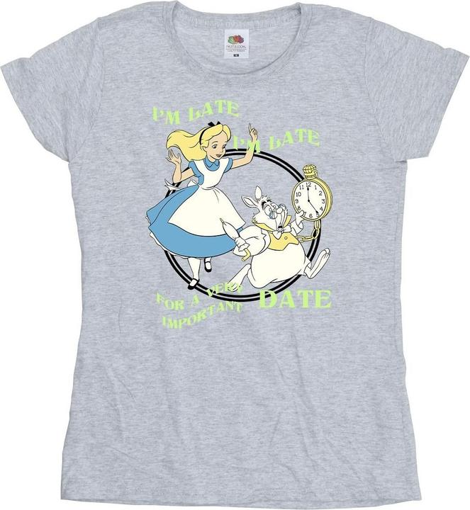 Immagine prodotto Disney Alice In Wonderland I'm Late Maglietta Donna (M)