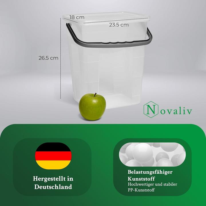 Produktbild Novaliv 2X Waschmittelbox mit Deckel 7 Liter I Transparent I 23,5 x 18 x 26,5 cm I Box Waschpulver A (26.50 cm, 7 l, 2x)