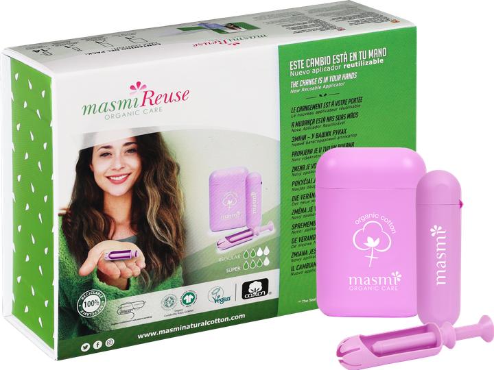 Produktbild Masmi Bio Tampon mit Re-Use Applicaror für Classic + Super Tampons - Reuse (1 x)