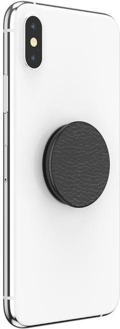 Actual product image PopSockets Pebbled Vegan Leather Black (2nd Gen, interchangeable)
