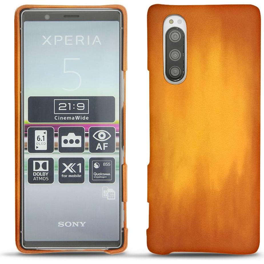 Noreve Lederschutzhülle (Sony Xperia 5), Smartphone Hülle, Orange